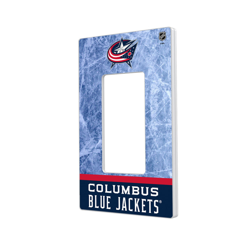 Columbus Blue Jackets Ice Wordmark Hidden-Screw Light Switch Plate