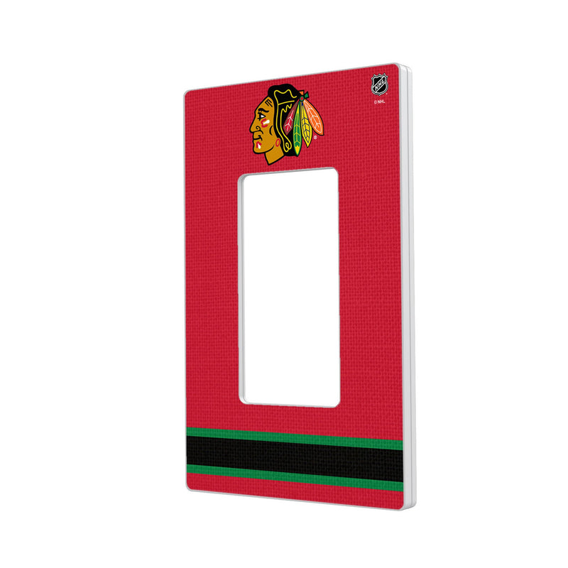 Chicago Blackhawks Stripe Hidden-Screw Light Switch Plate