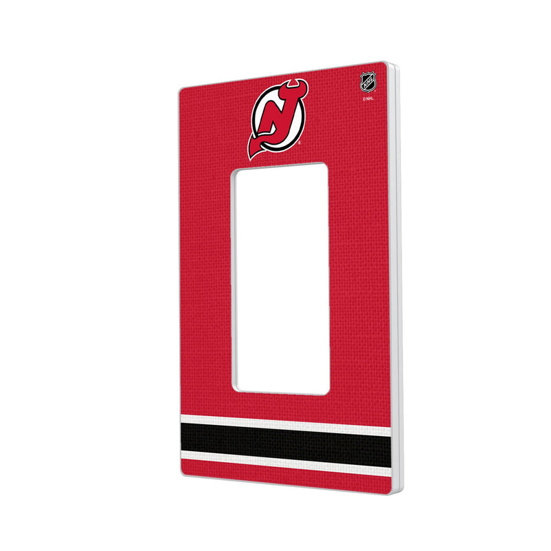 New Jersey Devils Stripe Hidden-Screw Light Switch Plate