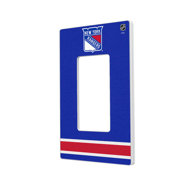 New York Rangers Stripe Hidden-Screw Light Switch Plate