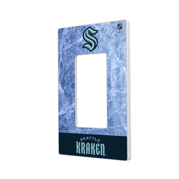 Seattle Kraken Ice Wordmark Hidden-Screw Light Switch Plate