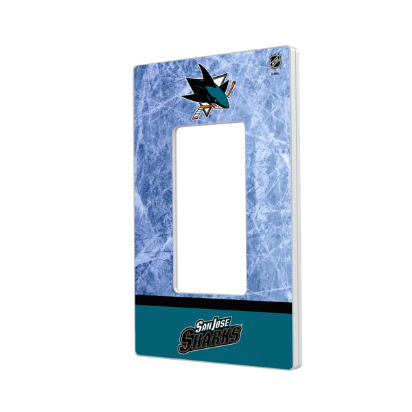 San Jose Sharks Ice Wordmark Hidden-Screw Light Switch Plate