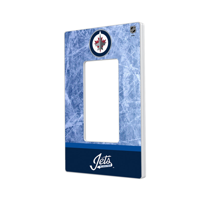 Winnipeg Jets Ice Wordmark Hidden-Screw Light Switch Plate