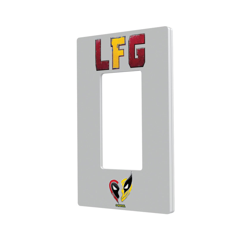 Marvel Deadpool Wolverine Badge  Hidden-Screw Light Switch Plate