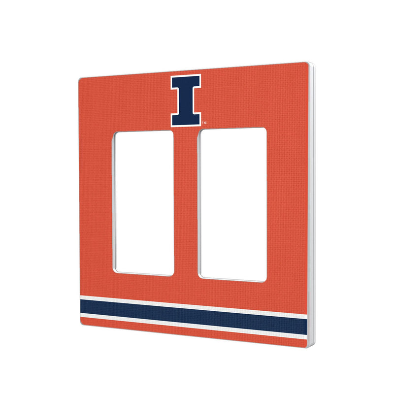 University of Illinois Fighting Illini Stripe Hidden-Screw Light Switch Plate