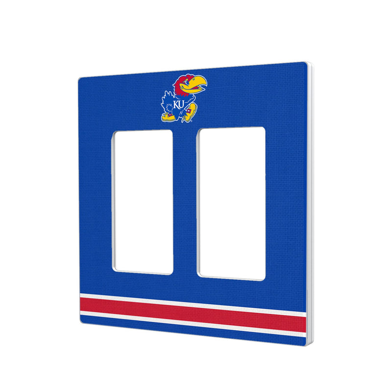 University of Kansas Jayhawks Stripe Hidden-Screw Light Switch Plate