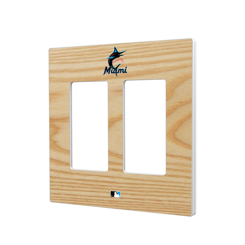 Miami Marlins Baseball Bat Hidden-Screw Light Switch Plate