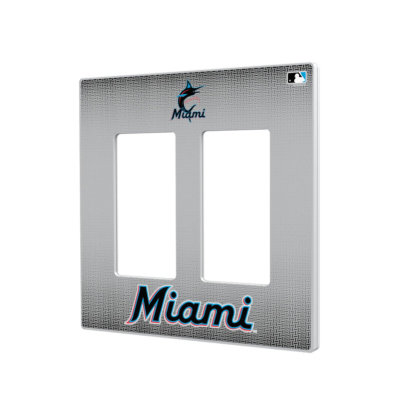 Miami Marlins Linen Hidden-Screw Light Switch Plate