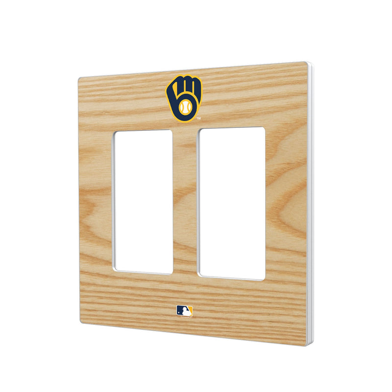 Milwaukee Brewers Baseball Bat Hidden-Screw Light Switch Plate