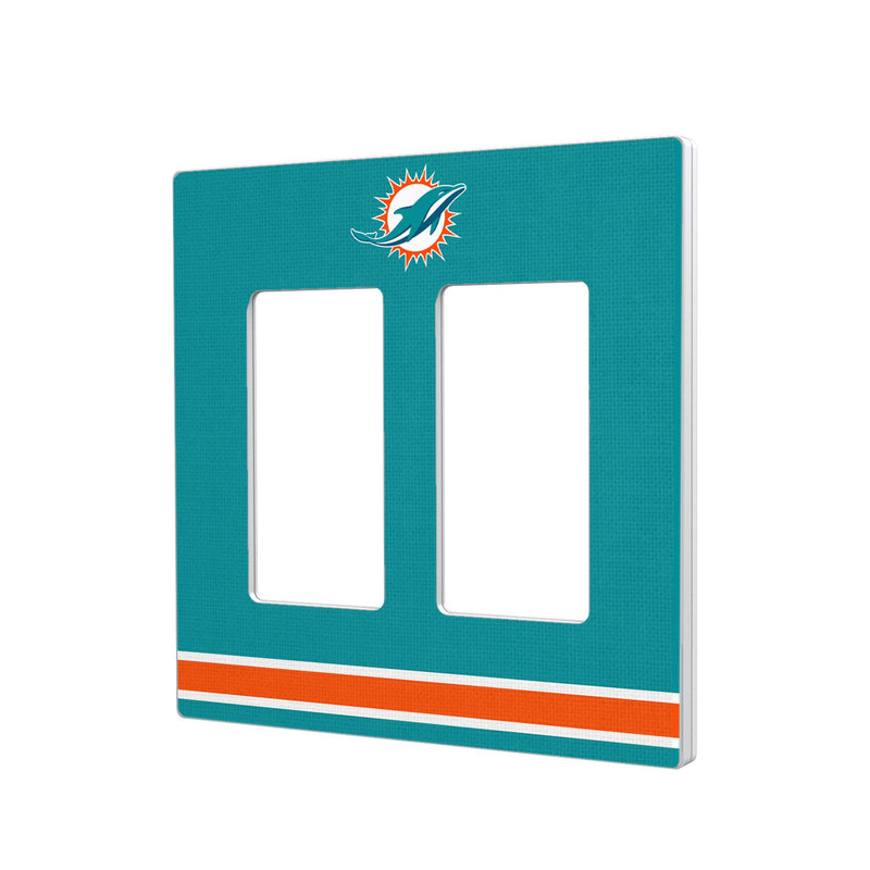 Miami Dolphins Stripe Hidden-Screw Light Switch Plate