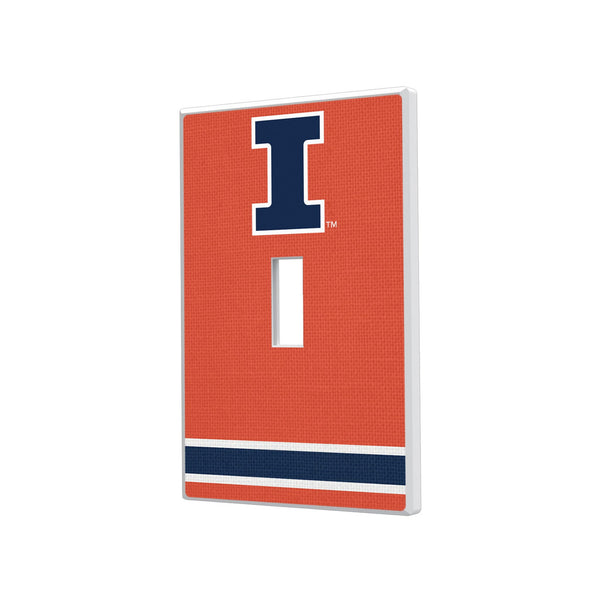 University of Illinois Fighting Illini Stripe Hidden-Screw Light Switch Plate