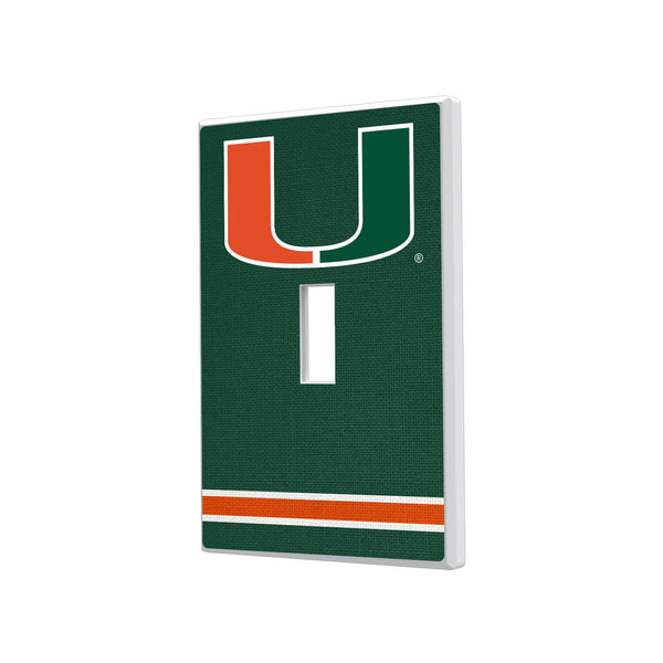 University of Miami Hurricanes Stripe Hidden-Screw Light Switch Plate