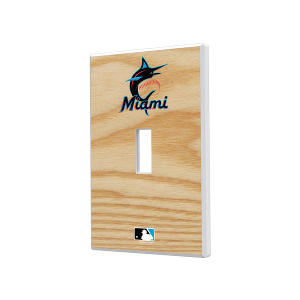 Miami Marlins Baseball Bat Hidden-Screw Light Switch Plate