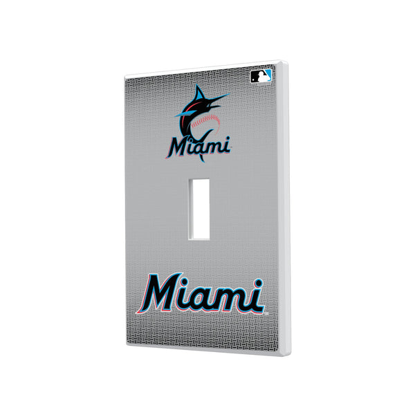 Miami Marlins Linen Hidden-Screw Light Switch Plate