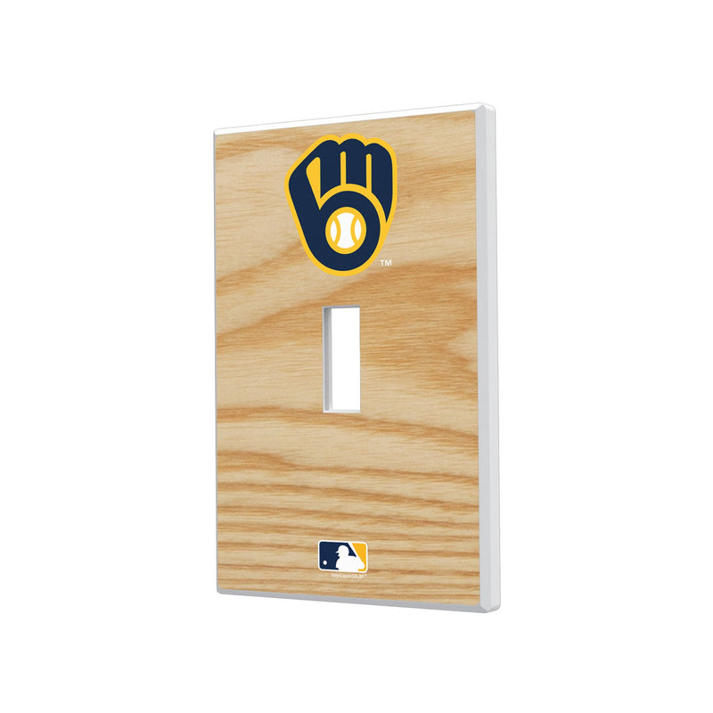 Milwaukee Brewers Baseball Bat Hidden-Screw Light Switch Plate