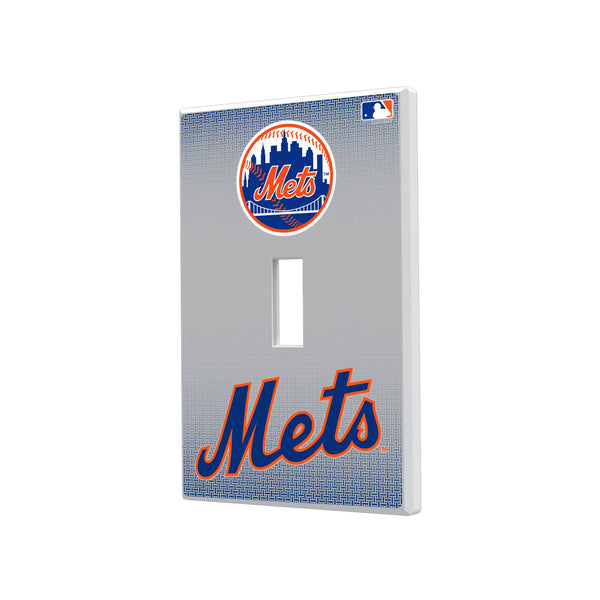 New York Mets Linen Hidden-Screw Light Switch Plate