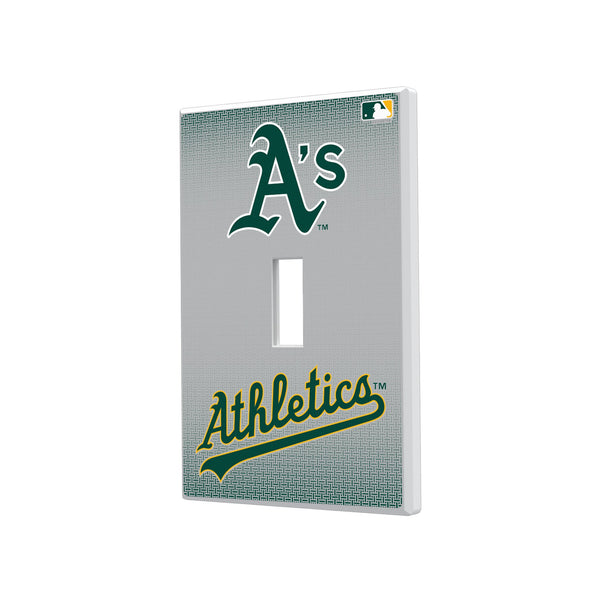 Oakland Athletics Linen Hidden-Screw Light Switch Plate