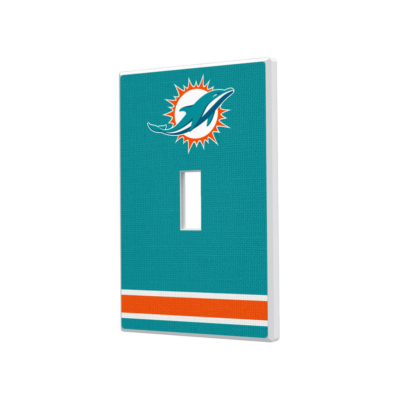 Miami Dolphins Stripe Hidden-Screw Light Switch Plate