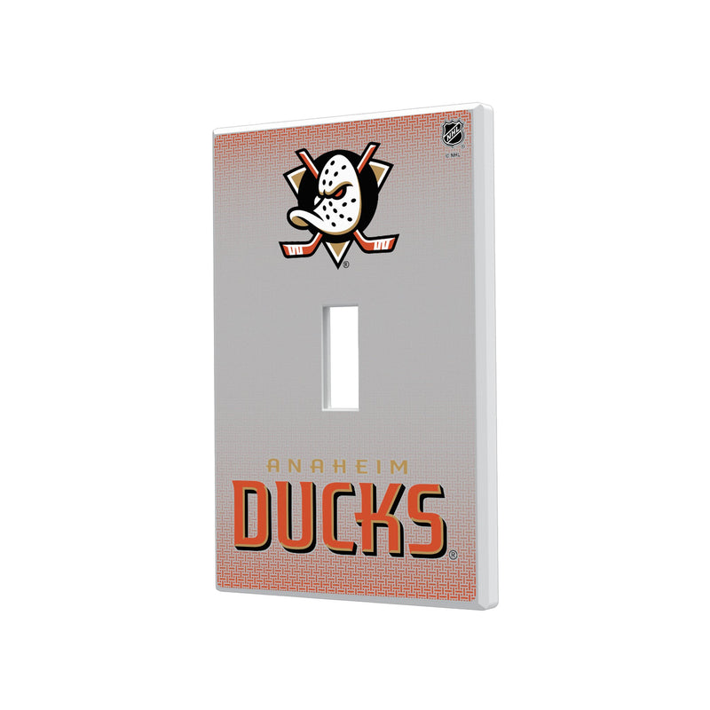 Anaheim Ducks Linen Hidden-Screw Light Switch Plate