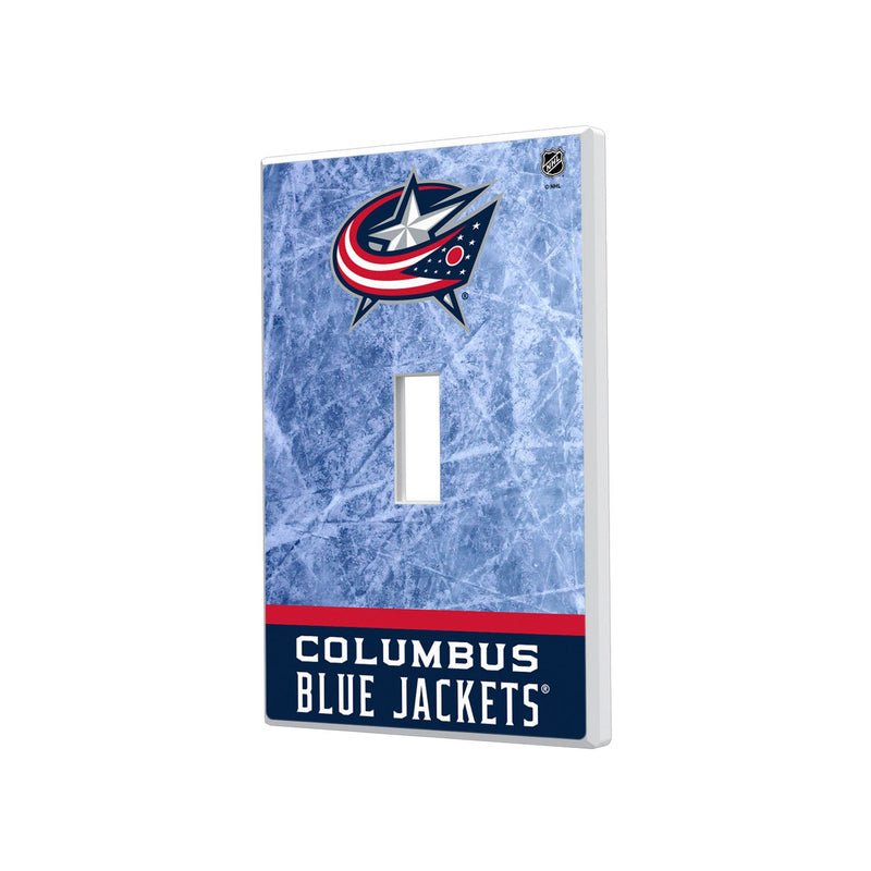 Columbus Blue Jackets Ice Wordmark Hidden-Screw Light Switch Plate