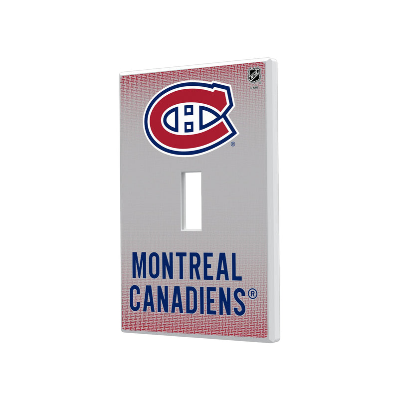 Montreal Canadiens Linen Hidden-Screw Light Switch Plate