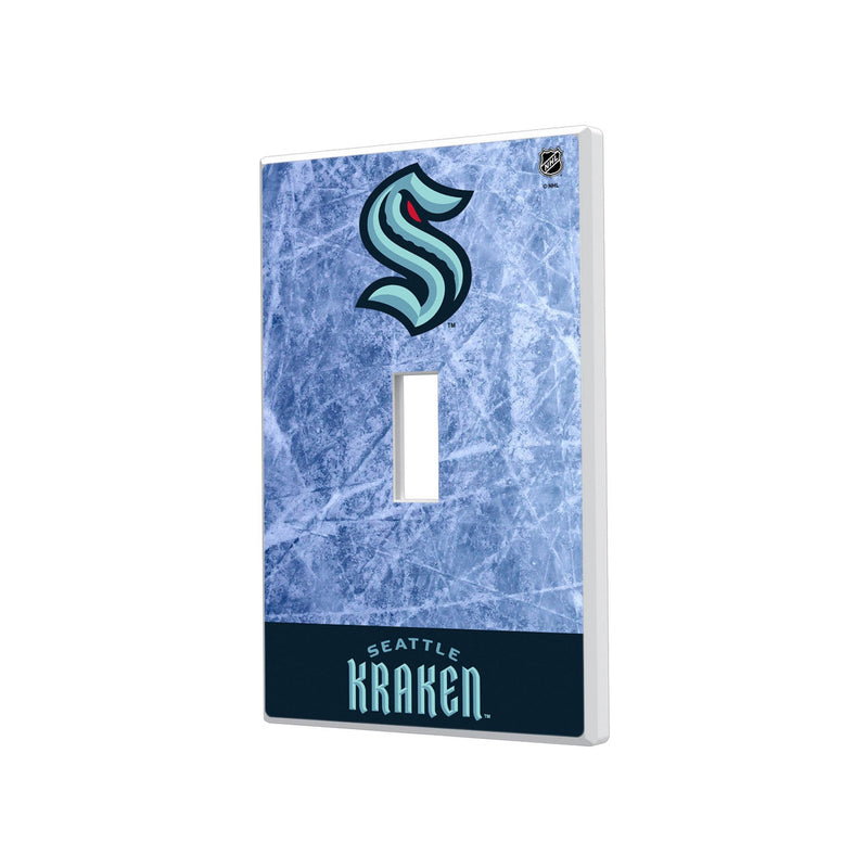 Seattle Kraken Ice Wordmark Hidden-Screw Light Switch Plate