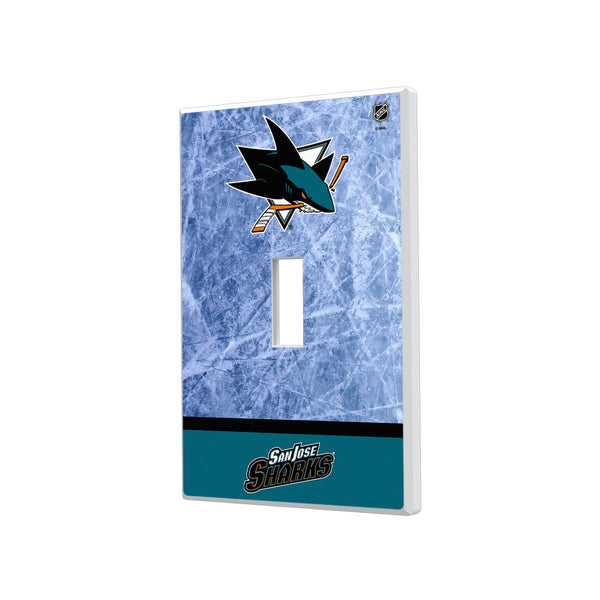 San Jose Sharks Ice Wordmark Hidden-Screw Light Switch Plate