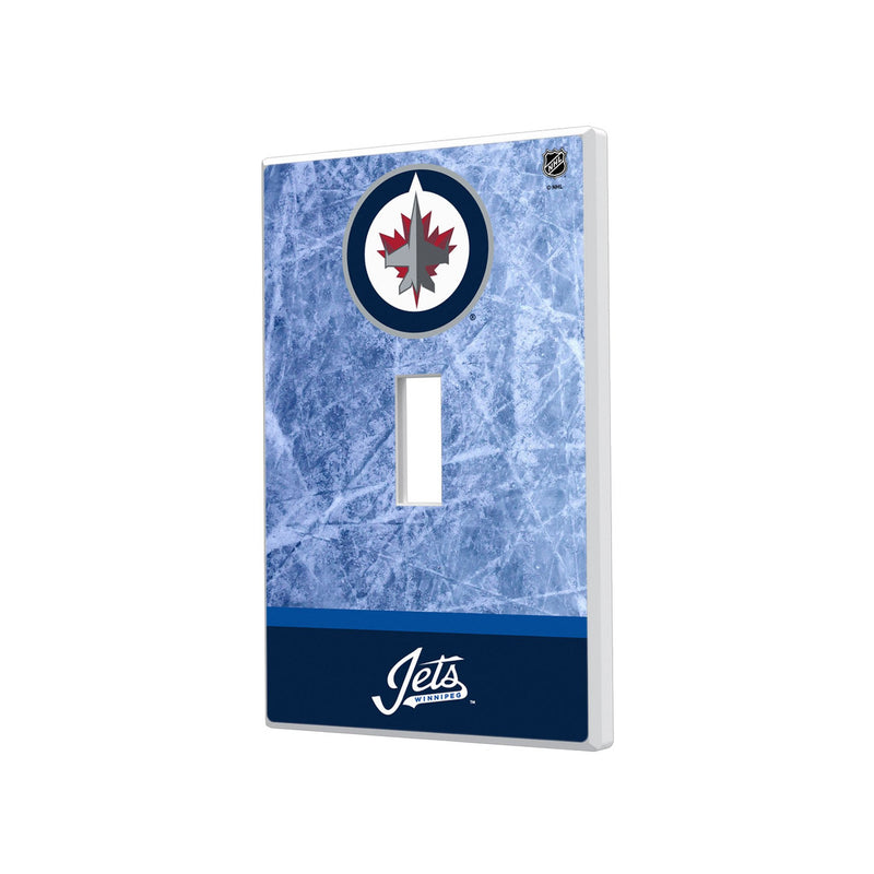 Winnipeg Jets Ice Wordmark Hidden-Screw Light Switch Plate