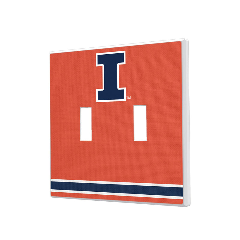 University of Illinois Fighting Illini Stripe Hidden-Screw Light Switch Plate