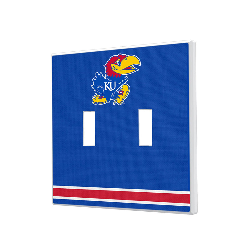 University of Kansas Jayhawks Stripe Hidden-Screw Light Switch Plate