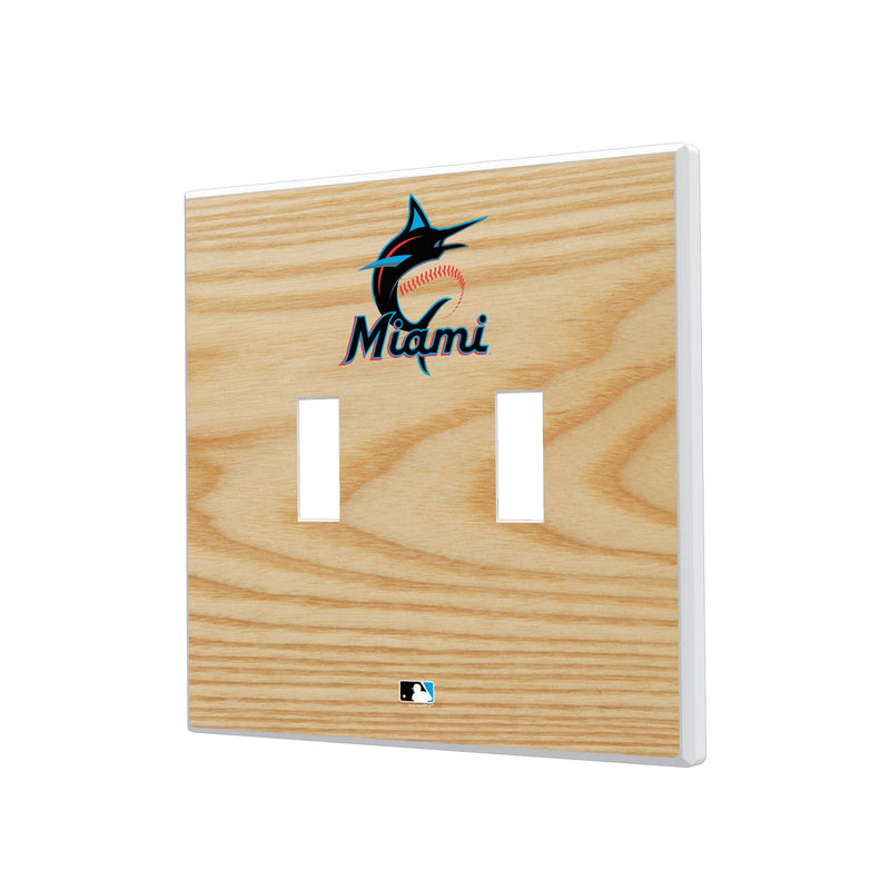 Miami Marlins Baseball Bat Hidden-Screw Light Switch Plate