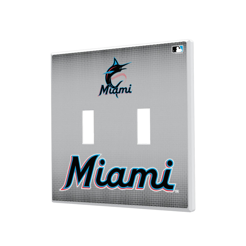 Miami Marlins Linen Hidden-Screw Light Switch Plate