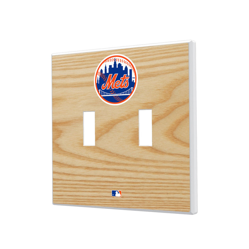 New York Mets Baseball Bat Hidden-Screw Light Switch Plate