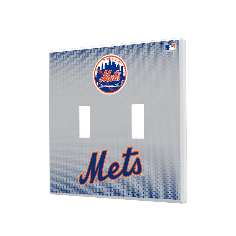 New York Mets Linen Hidden-Screw Light Switch Plate