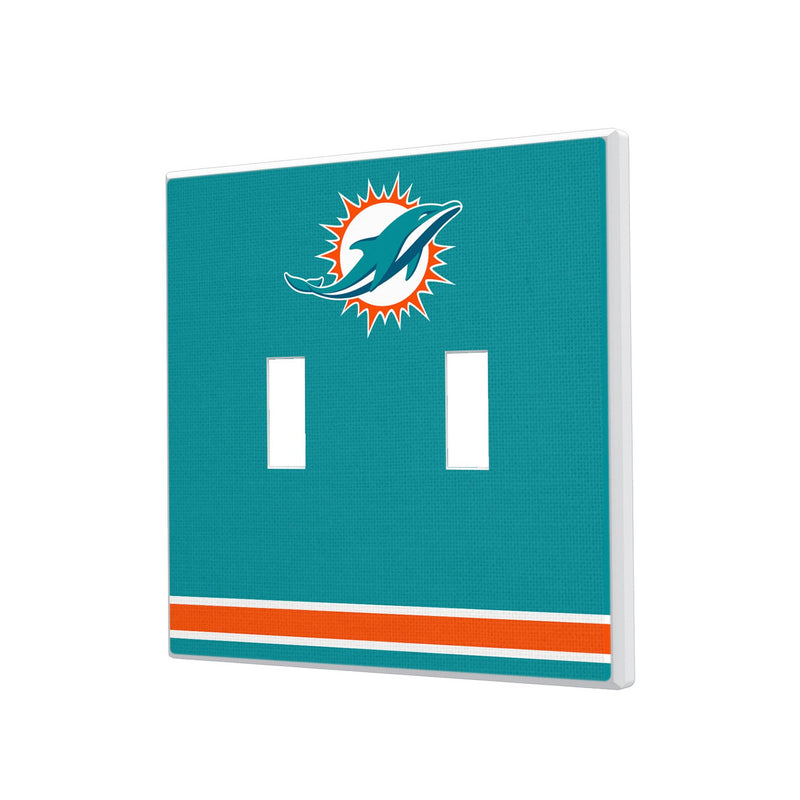 Miami Dolphins Stripe Hidden-Screw Light Switch Plate