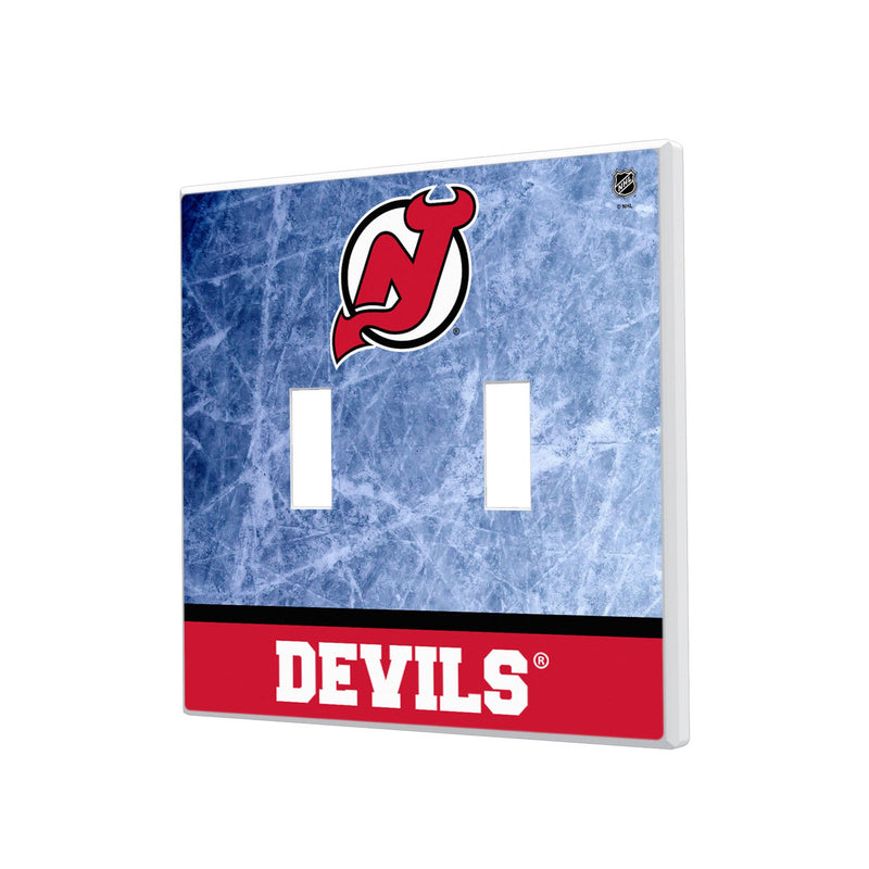 New Jersey Devils Ice Wordmark Hidden-Screw Light Switch Plate