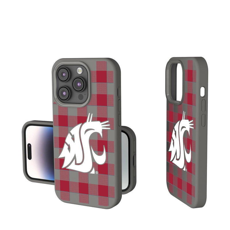 Washington State University Cougars Plaid iPhone Soft Touch Phone Case