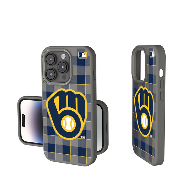 Milwaukee Brewers Plaid iPhone Soft Touch Phone Case