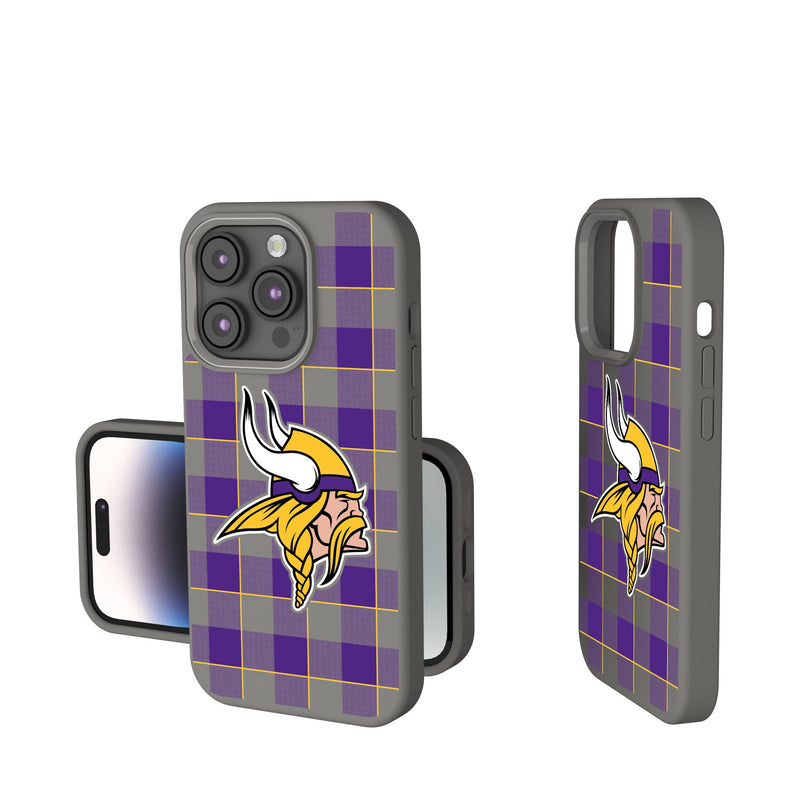 Minnesota Vikings Plaid iPhone Soft Touch Phone Case