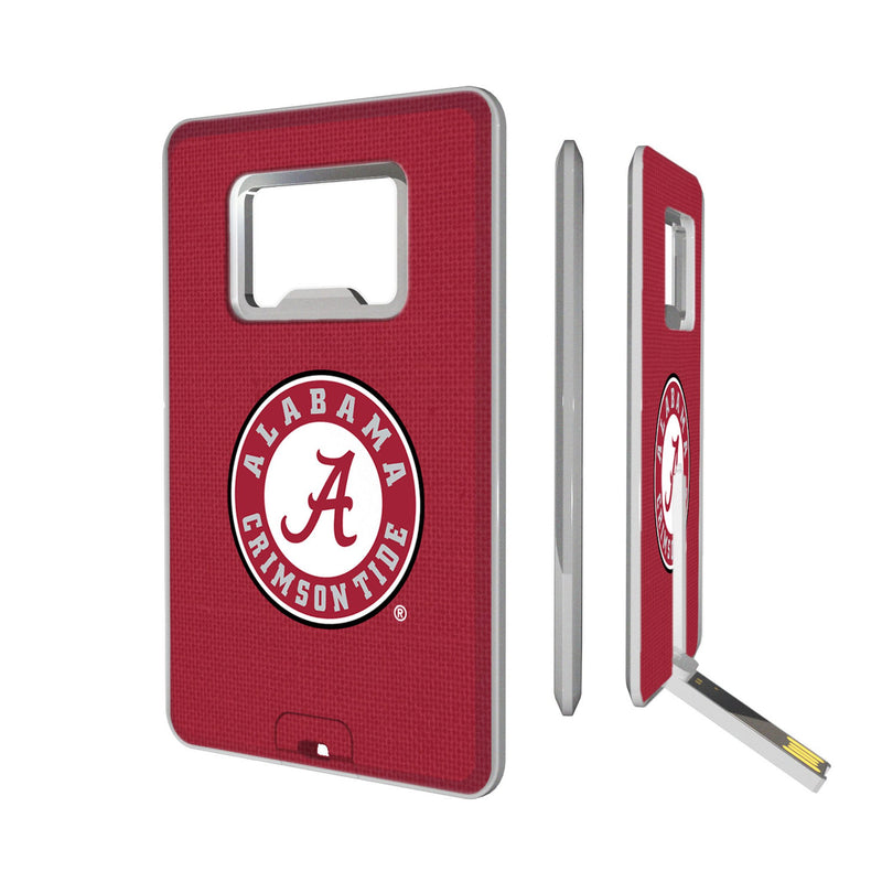 University of Alabama Crimson Tide Solid Credit Card USB Drive with Bottle Opener 32GB