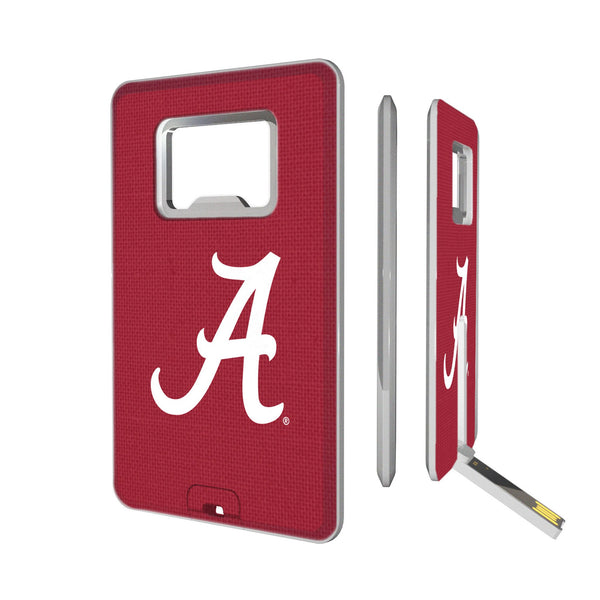 University of Alabama Crimson Tide Script A Solid Credit Card USB Drive with Bottle Opener 32GB