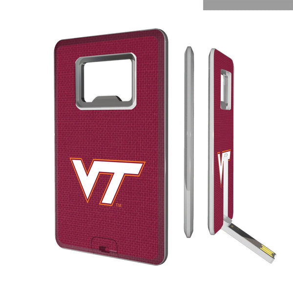 Virginia Tech Hokies Solid Credit Card USB Drive with Bottle Opener 32GB