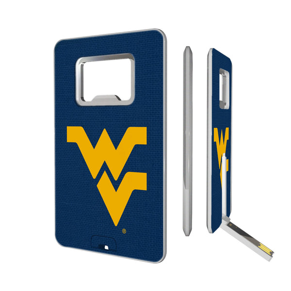 West Virginia University Mountaineers Solid Credit Card USB Drive with Bottle Opener 32GB