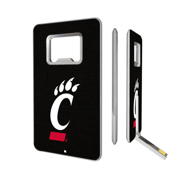 University of Cincinnati Bearcats Solid Credit Card USB Drive with Bottle Opener 32GB