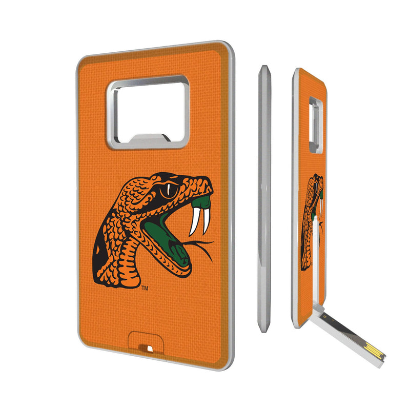 Florida A&M University Rattlers Solid Credit Card USB Drive with Bottle Opener 32GB