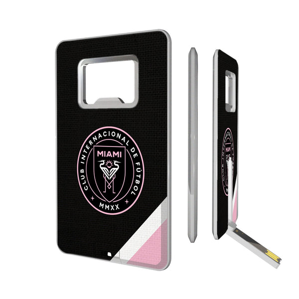 Inter Miami CF  Diagonal Stripe Credit Card USB Drive with Bottle Opener 32GB