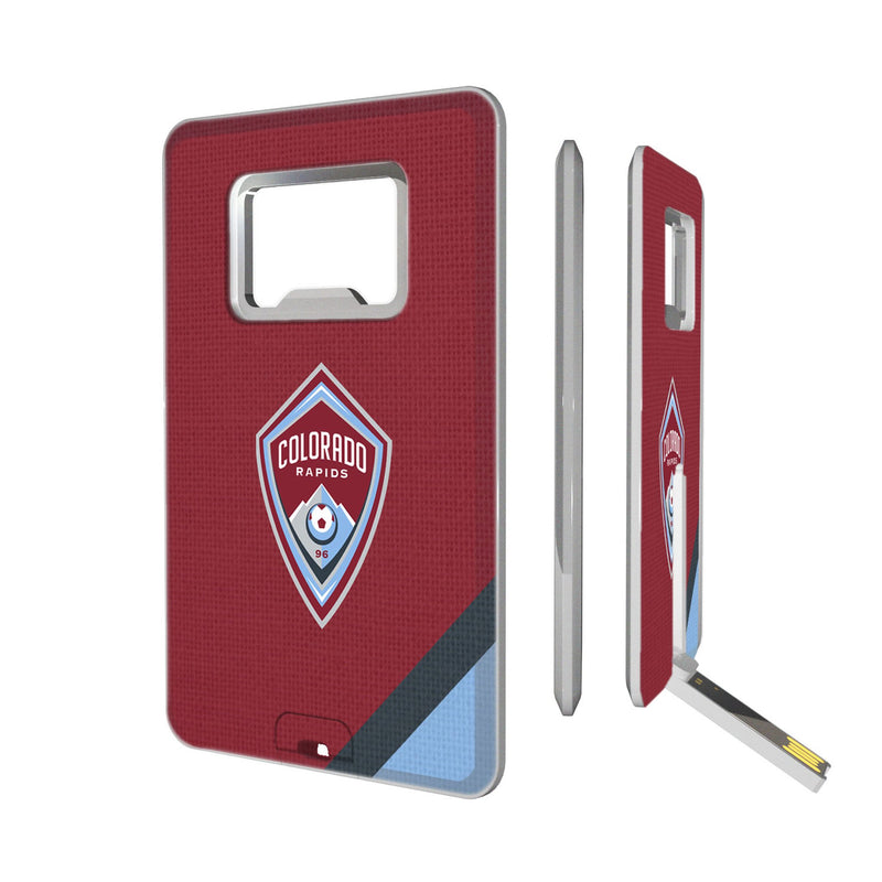 Colorado Rapids  Diagonal Stripe Credit Card USB Drive with Bottle Opener 32GB