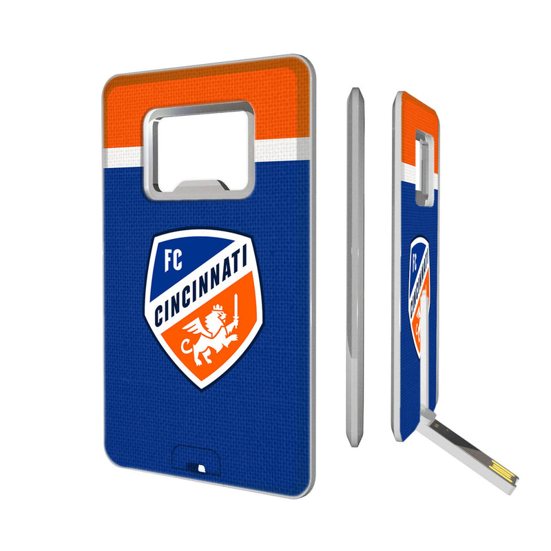 FC Cincinnati  Stripe Credit Card USB Drive with Bottle Opener 32GB