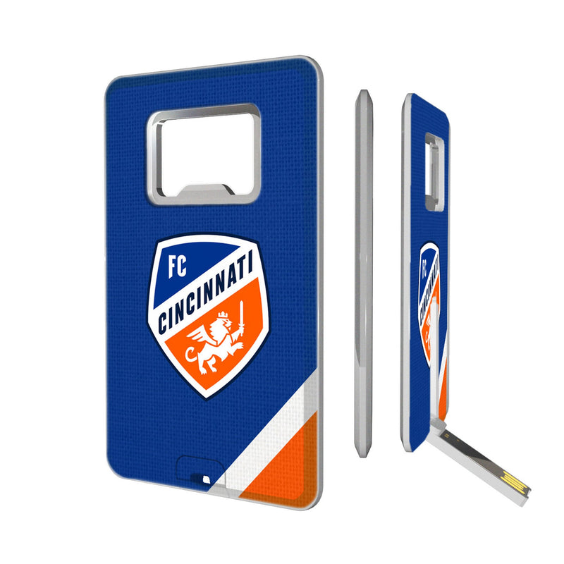 FC Cincinnati  Diagonal Stripe Credit Card USB Drive with Bottle Opener 32GB