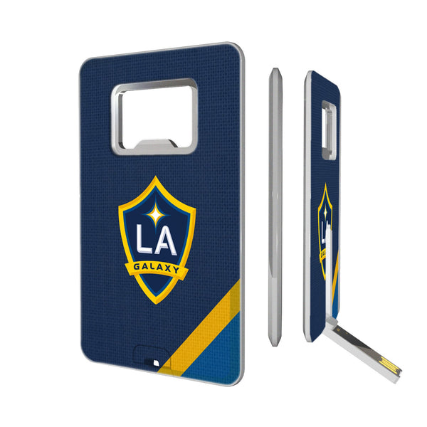 LA Galaxy  Diagonal Stripe Credit Card USB Drive with Bottle Opener 32GB